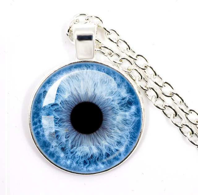 MSCHENGDORIS Halskette, Glas-Cabochon-Anhänger, Tierdrache, Katzenauge, Herz, Unisex - Bild 1