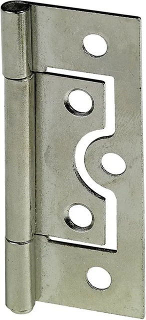 Hettich Lamellentürscharnier aus Stahl, vernickelt, Silber, 2 Stück, Breite: 50 mm, Tiefe: 23 mm - Bild 1