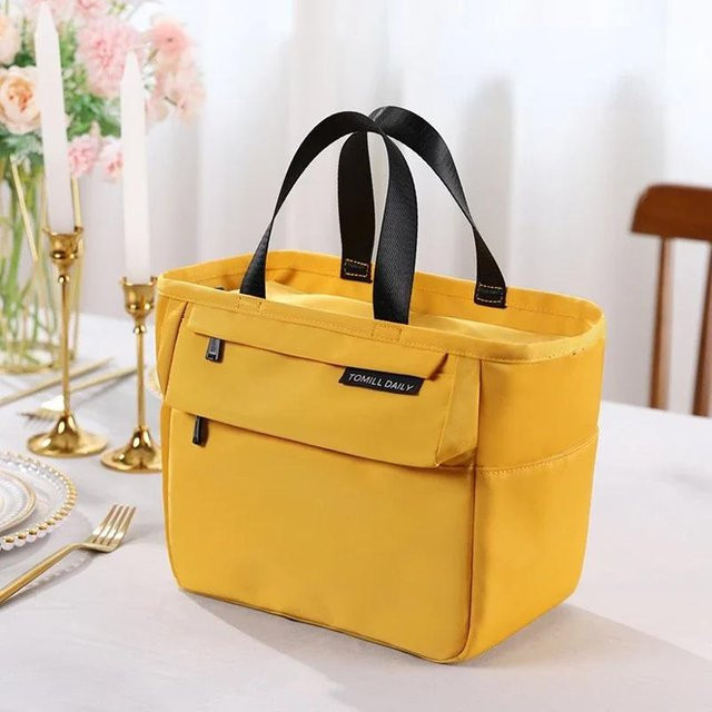 Isolierte Bento-Lunchbox Thermotasche mit hoher Kapazität in Gelb für Damen, praktische Kühltasche für Reise und Picknick - Bild 1
