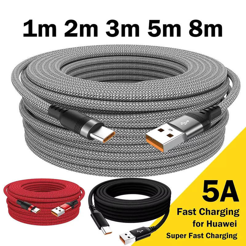 BRYNTHORX USB Typ-C Verlängerungskabel 6A Superschnelles Ladekabel in Grau - Bild 1