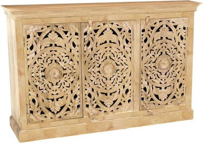 SIT Sideboard LAKADEE aus Mangoholz in Natur und Beige, B/T/H: 140 x 40 x 90 cm - Bild 1
