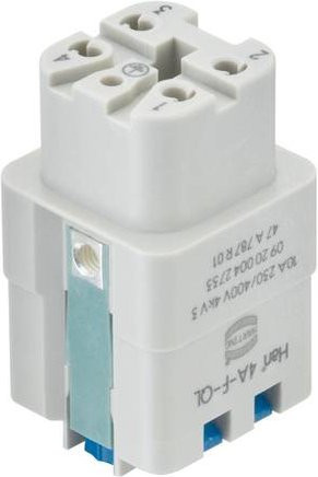 HARTING Stifteinsatz 4 Han-Quick Lock 09200042733 in Grau und Weiß aus Kunststoff - Bild 1