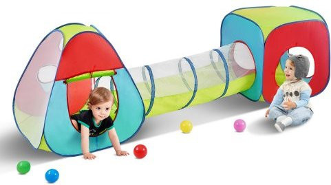 VEVOR 3 in 1 Spielzelt mit Tunnel, Pop Up Playhouse, Multicolor, ab 3 Jahren - Bild 1