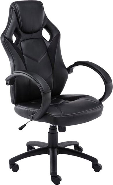 TPFLiving Racing Bürostuhl Magna Gaming Chair in Schwarz mit Kunstleder und Armlehnen - Bild 1