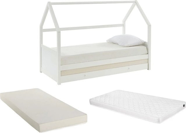 Vente-unique Hausbett Hurra für Kinder aus Kiefernholz in Weiß - Bild 1