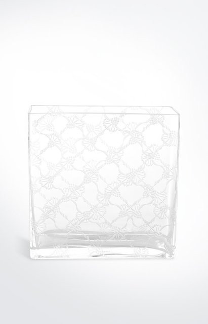 JOOP! Living Kristallvase Allover in Weiß und Transparent, Glas, B/T/H: 20 x 8 x 20 cm - Bild 1