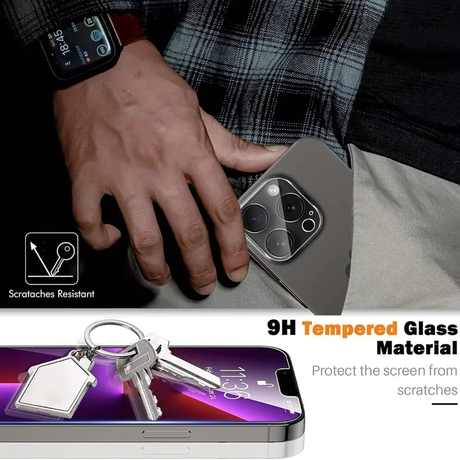 DIXSG 4-in-1 Full Cover Displayschutzfolie und Kamera-Lens-Schutz für iPhone 17 16 15 14 13 12 11 Pro Max Plus in Transparent - Bild 6