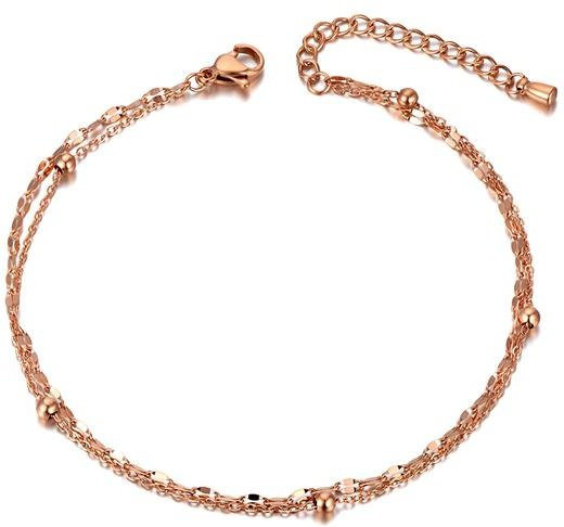 Wucifang Jewelry Fußkettchen Edelstahl, Roségold, Damen, 21cm - Bild 1