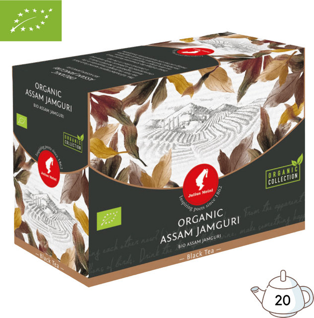 Julius Meinl Tee Bio Assam Jamguri, Schwarztee, Teebeutel, 20 Stück, 80g - Bild 1