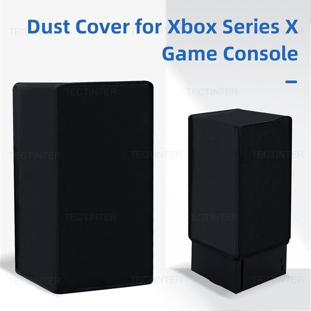 TECTINTER Staubdichte und kratzfeste Schutzhülle für Xbox Series X in Schwarz, vertikaler Sleeve Protector - Bild 1