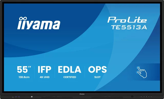 Iiyama ProLite TE5513A-B2AG Interaktiver 4K UHD Touch-Monitor mit IPS-Display in Schwarz, 55 Zoll, Wi-Fi und Bluetooth - Bild 1