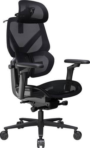 ThunderX3 TEGC-3076101.12 Gaming-Stuhl in Schwarz mit Mesh- und Stoffbezug sowie Kopfstütze - Bild 1