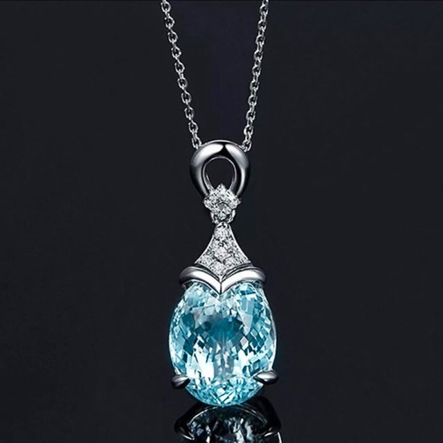 Huitan Halskette, Wassertropfen, Zirkonia, Silber, Damen - Bild 1