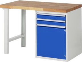 Rau Werkbank 7503A1 mit 2 Schubladen und 1 Tür, Mehrfarbig, B: 125 cm, T: 70 cm, H: 89 cm - Bild 1