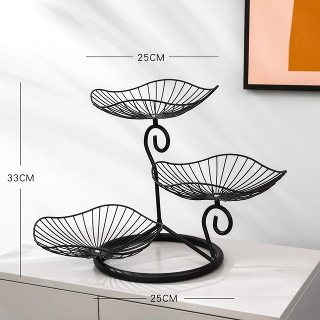 Yiran Furniture Fruchtkorb aus Metall im nordischen Design, Dekorative Schale für Trockenfrüchte und Snacks, Farbe: Weiß - Bild 1
