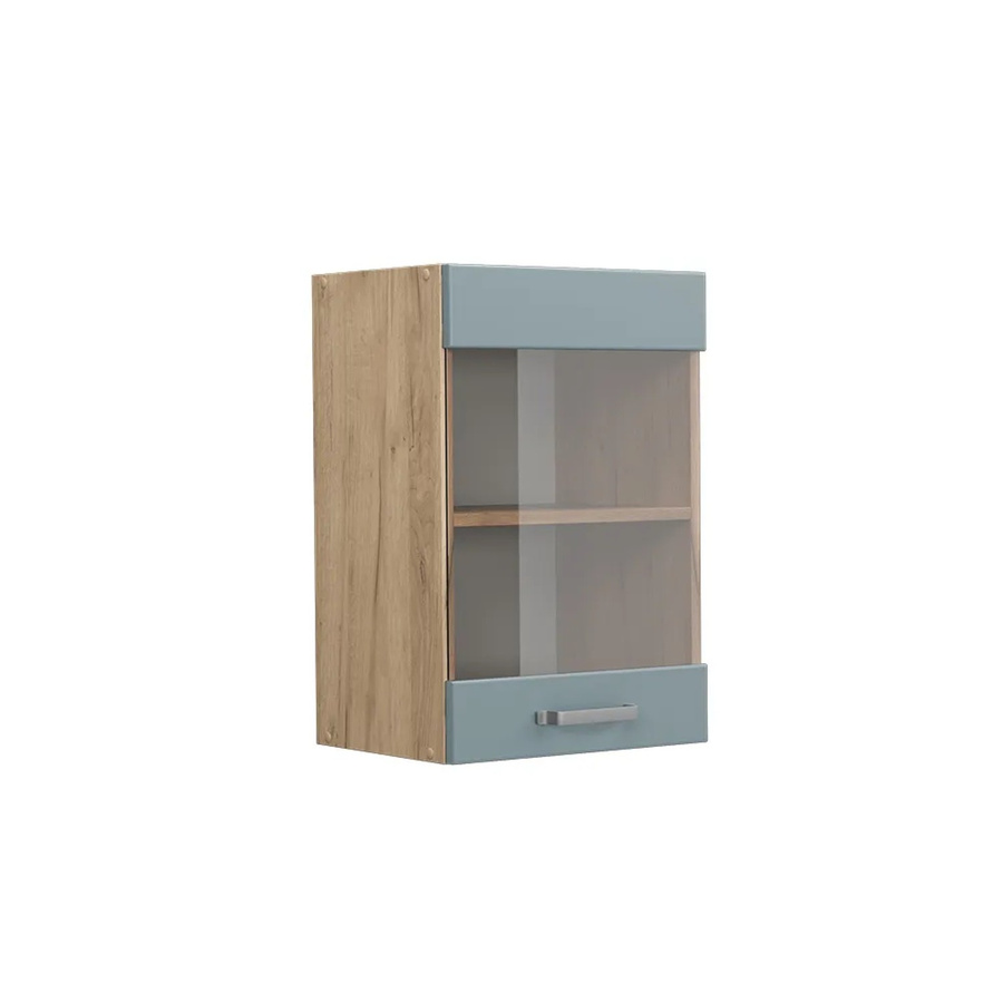 Vicco R-Line Küchenglasschrank Glashängeschrank in Blau-Grau und Goldkraft Eiche, B: 40 cm, H: 60 cm, T: 31 cm - Bild 2