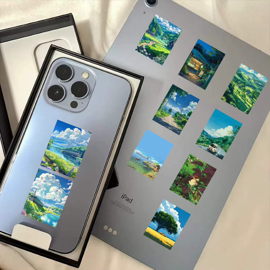 Hayao Miyazaki Sommeraufkleber mit Summer Vibe Motiven in Mehrfarbig, rechteckige Papieraufkleber für deine kreative Dekoration - Bild 3