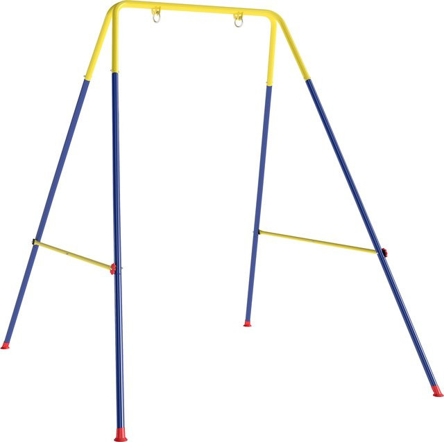 AIYAPLAY Faltbares Kinderschaukelgestell aus Stahl in Blau mit A-Rahmen und Bodenankern, B/T/H: 128 x 155 x 157 cm - Bild 1