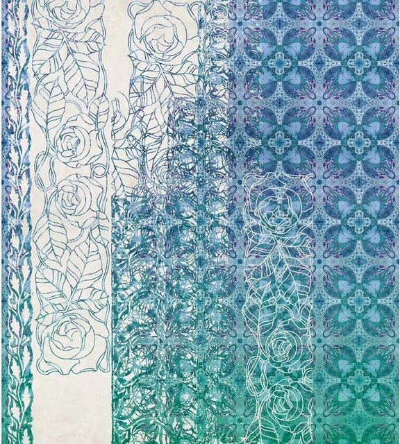 Sanders & Sanders Fototapete Jugendstil Blau Vliestapete B: 250 cm, H: 280 cm - Bild 1