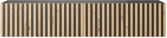 Selsey TV-Hängeboard Telire in Schwarz und Artisan Eiche Lamelle, Breite: 138,6 cm - Bild 1