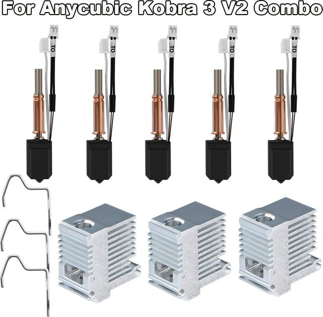 Anycubic Upgrade Hotend Kit für Kobra 3 V2 Combo 3D Drucker mit Bimetall Heatbreak und Keramik Heizstab - Bild 1