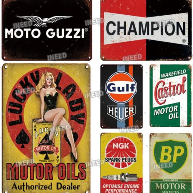 INEED Vintage Garage Metallblechschild Retro Wanddekoration Multicolor - Bild 1