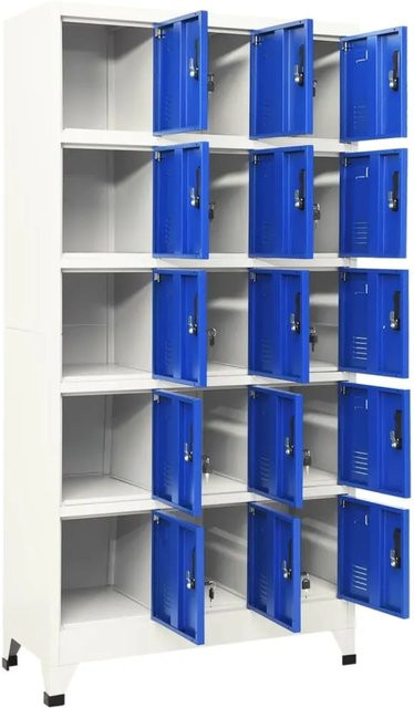 vidaXL Schließfachschrank aus Stahl in Grau und Blau, Modell 1, B/T/H: 90 x 40 x 180 cm - Bild 1