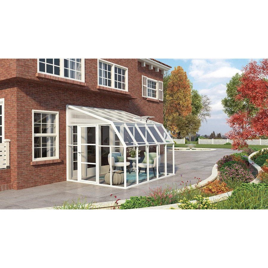 Palram - Canopia Gewächshaus Weiß mit Fundamentrahmen und Regenrinnen aus Polycarbonat, 8,3 m² - Bild 2