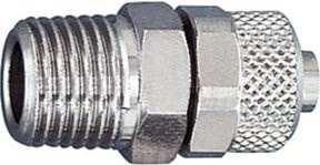 Riegler Gerade Einschraubverschraubung aus Messing in Silber, R 3/8 a. für Schlauch 12/10 - Bild 1