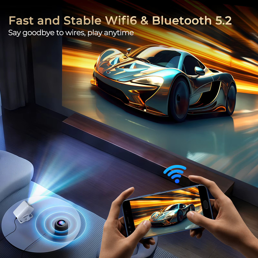 LynCast X3AQ Beamer Full HD Heimkino Projektor mit Android 11, 350 ANSI, Wifi6 und Bluetooth 5.4 in Weiß - Bild 4