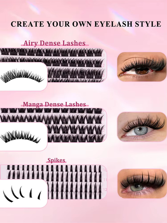 Seeui DIY Wimpern-Cluster-Set, Wispy Lash Extension, Unisex - Bild 3