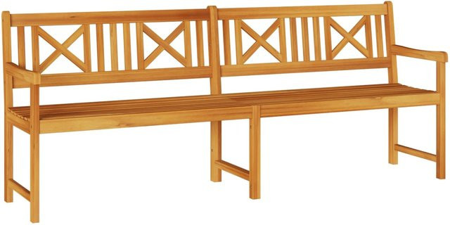 vidaXL Gartenbank aus Akazien-Massivholz in Braun mit Armlehnen B/T/H: 220 x 56 x 90 cm - Bild 1