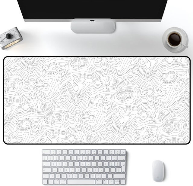 Big Art Mousepad XXL in Weiß und Schwarz als Schreibtischunterlage und Deskmat - Bild 1