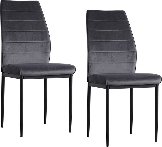 HTI-Living Stuhl Madison Velvet 2er-Set, Esszimmerstuhl modern in Grau mit Samtbezug, B/T/H: 49 x 57 x 96 cm - Bild 1