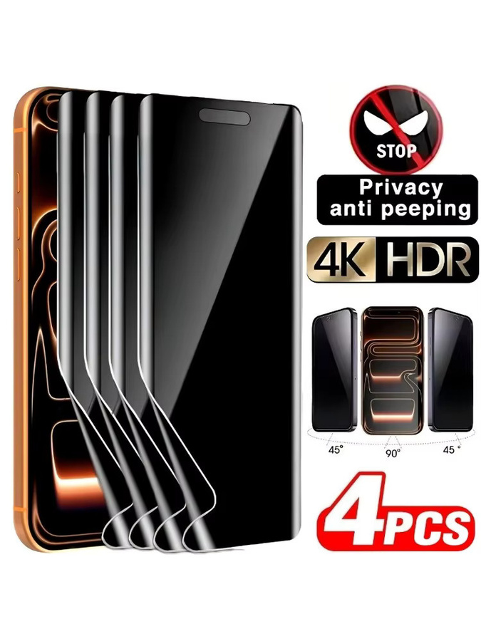 4er Pack DIXSG Anti-Spy Hydrogel Displayschutzfolie für iPhone 17 16 15 14 13 12 11 Pro Max Plus XR XS - Bild 6