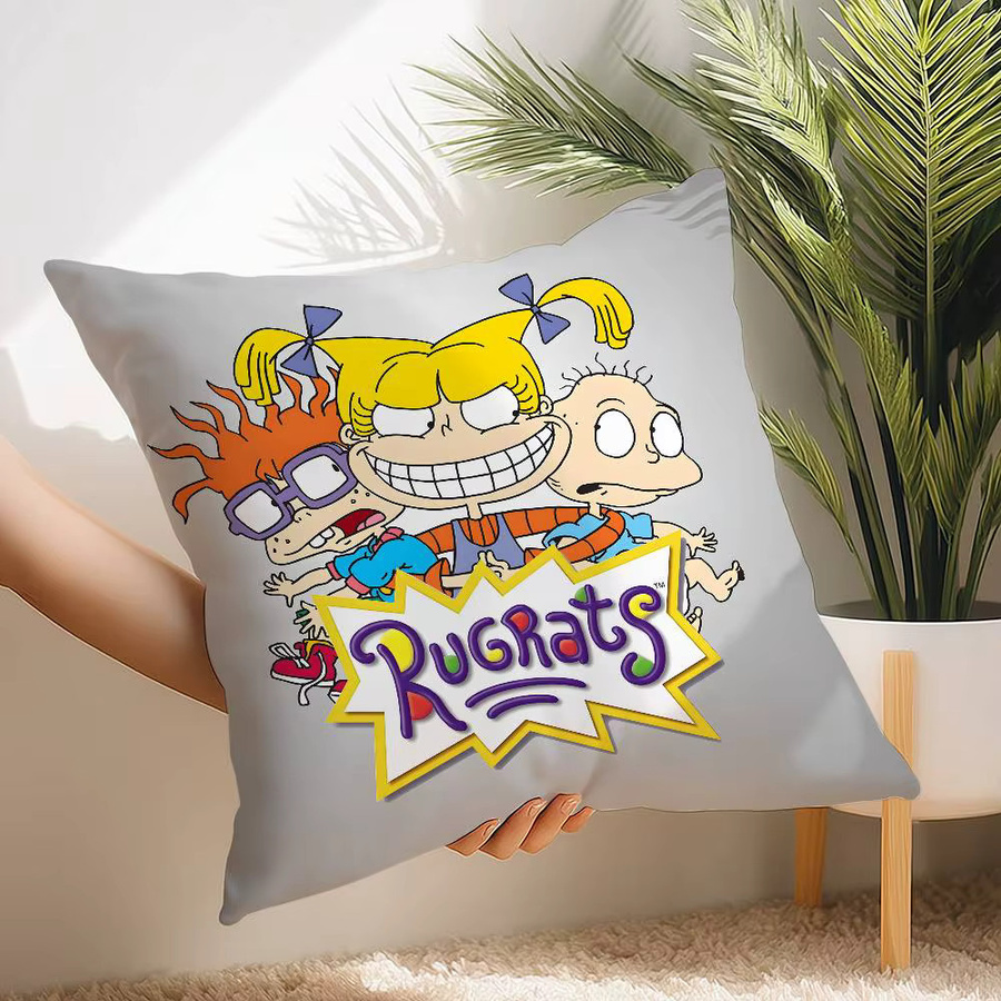 Quadratischer Plüsch-Kissenbezug mit Anime Rugrats Motiv, Mehrfarbig, B/B: 30 x 30 cm - Bild 3