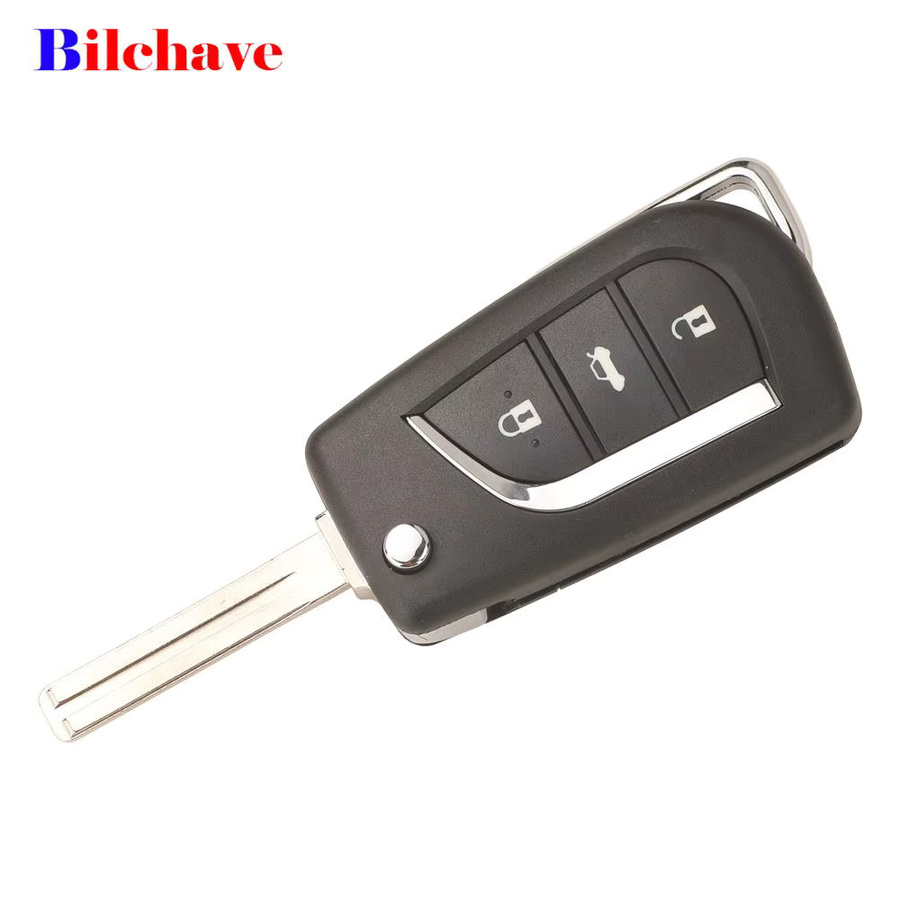 Jingyuqin Flip Remote Autoschlüssel Anhänger für Toyota Camry Hilux Corolla mit H-8A Chip 433MHz und 3 Tasten - Bild 2
