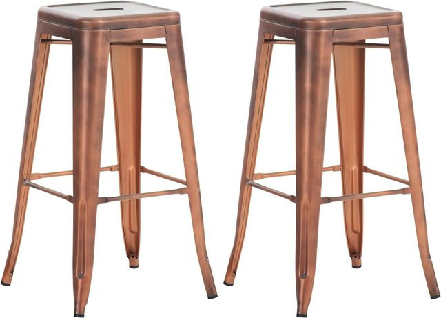 CLP 2er Set Barhocker Joshua Kupfer modern aus Metall - Bild 1