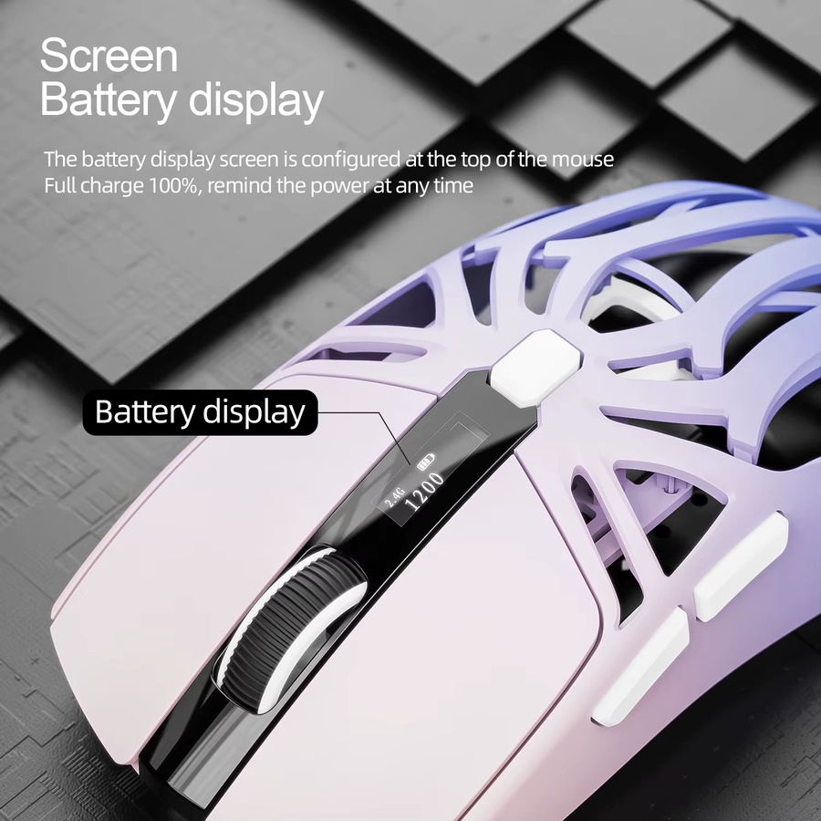 SMAILWOLF RS8 Bluetooth-Gaming-Maus in Weiß mit 10000 dpi und Drei-Modus-Verbindung - Bild 3