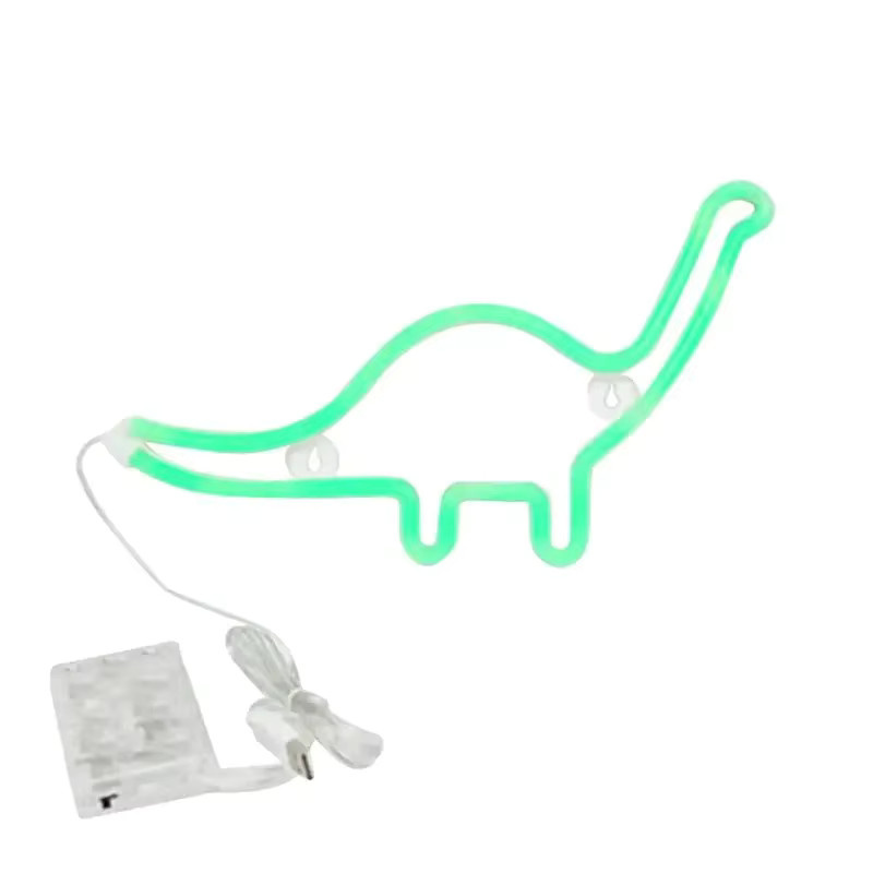 LED Neonlicht Dinosaurier Form in Grün als Nachtlampe und Raumdekoration für Kinderzimmer und Partys - Bild 3