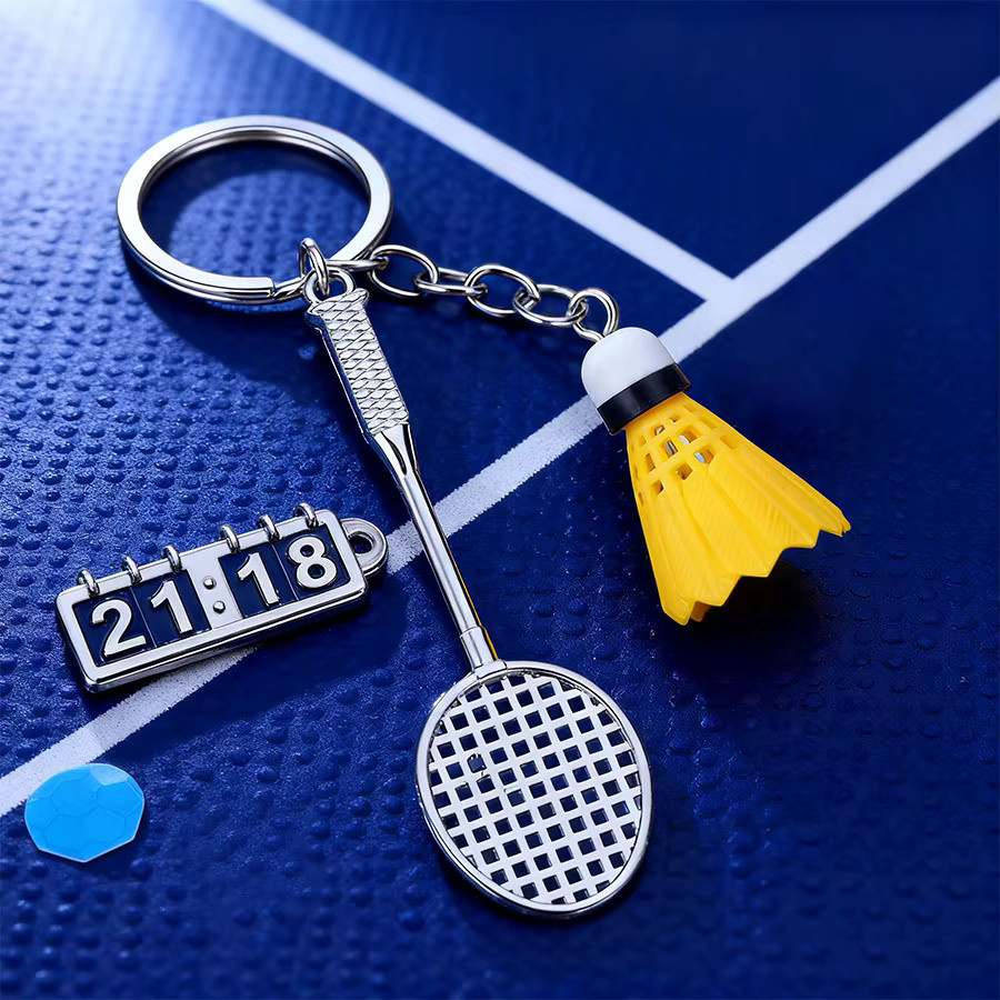 diffone Schlüsselanhänger Federball-Anhänger, Edelstahl, mehrfarbig, Unisex - Bild 2