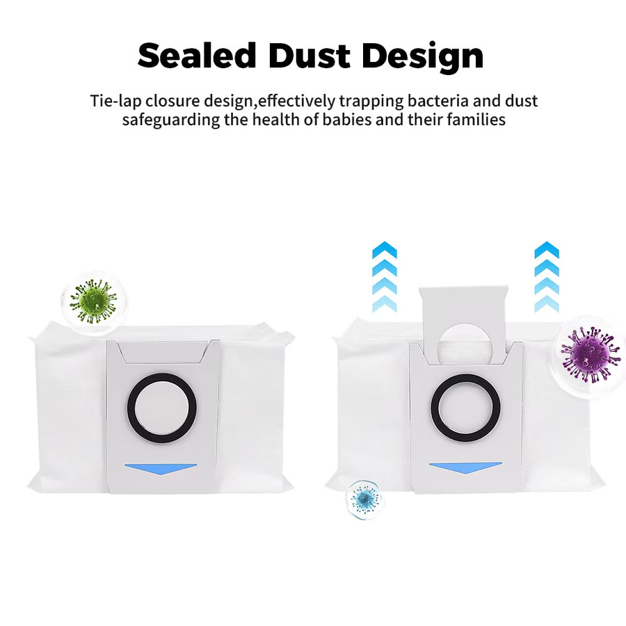 Ecovacs Ersatzteil-Set für Deebot X1 OMNI/TURBO, T10 OMNI/TURBO und X1S PRO mit Staubbox, Hauptseitenbürste, Hepa-Filter, Staubbeutel und Wischtüchern - Bild 2
