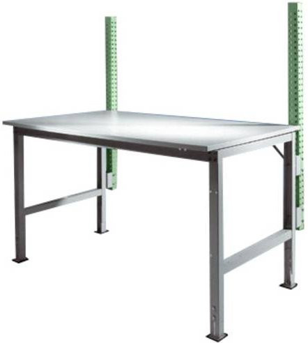 Manuflex Anbau-Aufbausäule ZB3782.6011 für UNIVERSAL und PROFI Standard Anbautische in Resdagrün mit einer Nutzhöhe von 60 cm - Bild 1