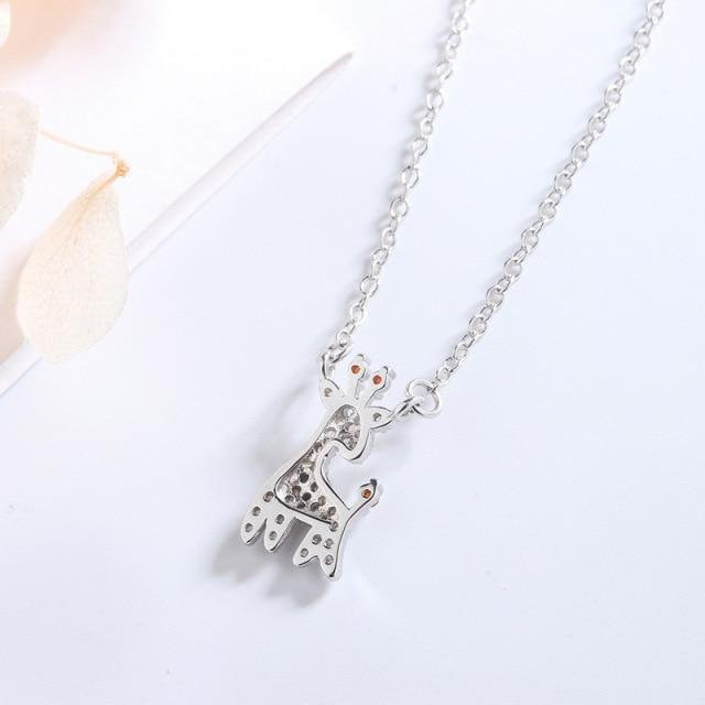 Halskette 925 Silber, Zirkonia, Rehkitz, Damen - Bild 1