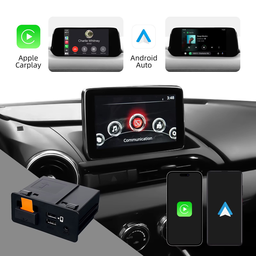 LEXXSON Carplay Android Auto OEM Hub Nachrüstsatz für Mazda, Carplay-Adapter kompatibel mit Mazda 2/3/6/CX3/CX5/CX9/MX5 2014–2021, Schwarz - Bild 4