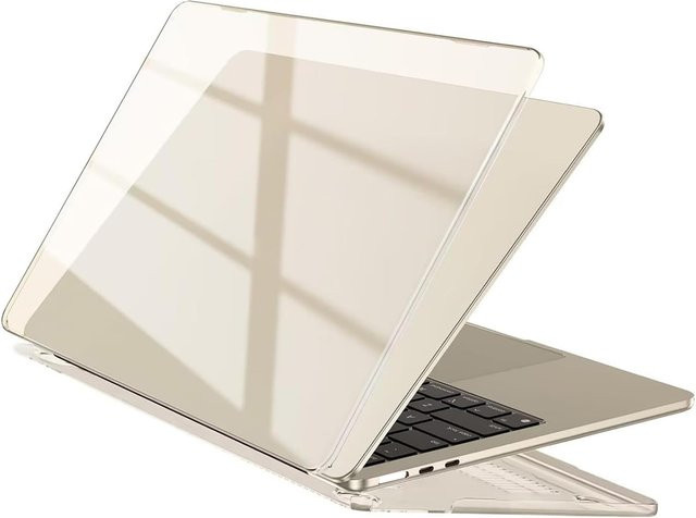 EooCoo Crystal Hartschalen Schutzhülle für MacBook Air 13 Zoll M4 M3 M2 und 15 Zoll M3 M2 in Starlight Transparent - Bild 1
