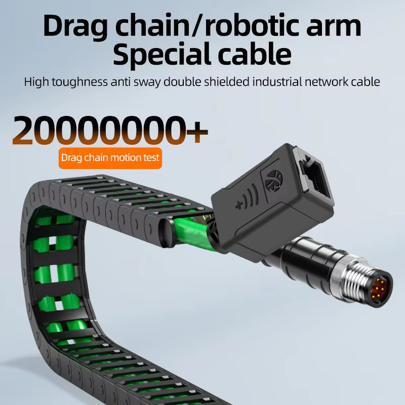 BYXGD M12 zu RJ45 Ethernet LAN Netzwerkkabel CAT6A, M12 A/D/X-kodiert, 4/8-polig - Bild 4