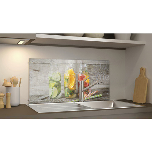 NOVADOORS Glasboard Fruity Lemonade, mehrfarbig, Glas, glänzend, B/H: 80,0 x 6,0 cm - Bild 1