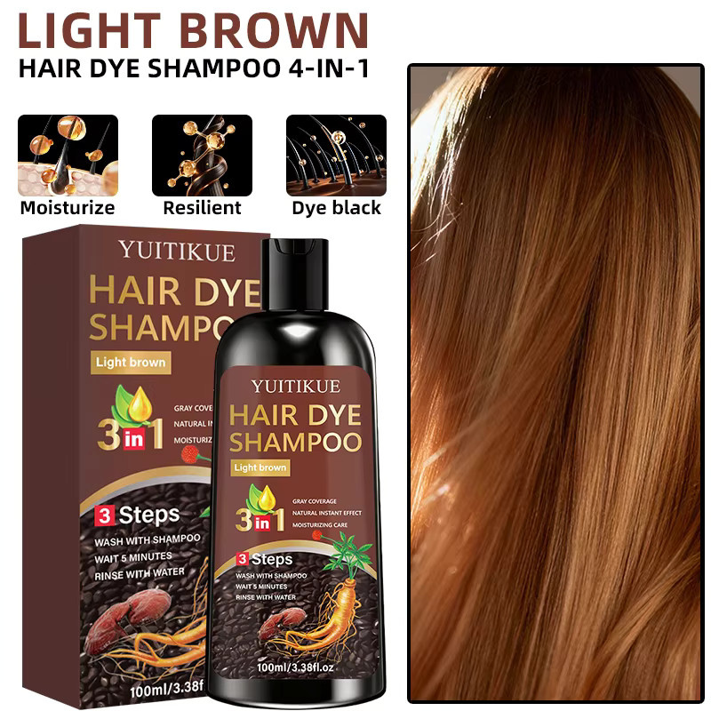 YUITIKUE Haarfärbeshampoo, Hellbraun, 100 ml, Unisex - Bild 3