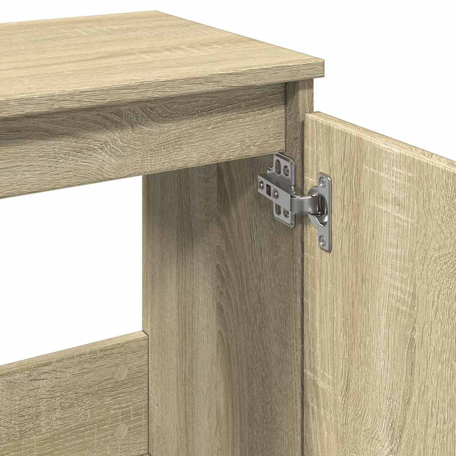 vidaXL Badschrank in Sonoma-Eiche mit Schranktüren im industriellen Stil, B/T/H: 58 x 33 x 60 cm - Bild 2